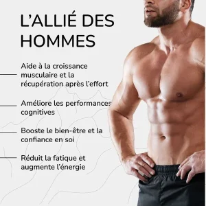 Shilajit aide à la croissance musculaire, améliore la libido, booste la testostérone, et augmente l’énergie masculine.